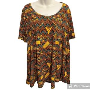 LuLaRoe Classic Tee in fall colors.  Size large. Orange and yellows